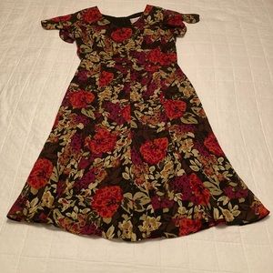 Vintage Victorian Floral Dress Size 8